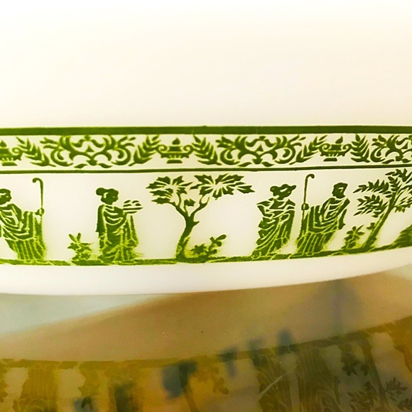 Vintage 1960 Jeannette Glasbake Milk Glass Divided Serving Baking Casserole Dish - Picture 5 of 7